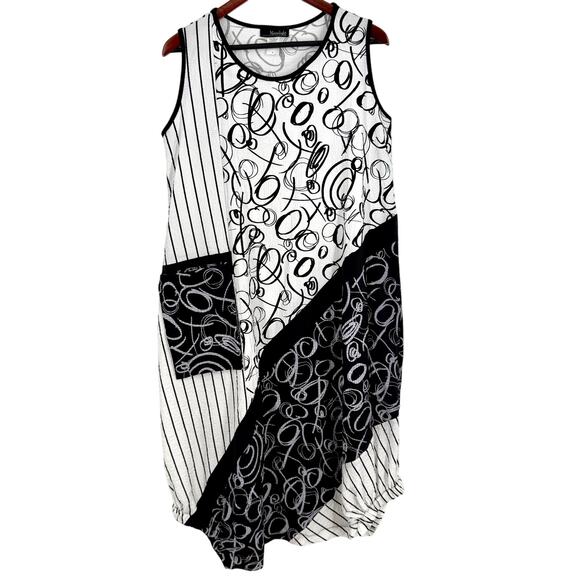 Moonlight by Y&S Dresses & Skirts - Moonlight by Y&S Sz Small Black White Long Dress Wearable Art Unique Artsy